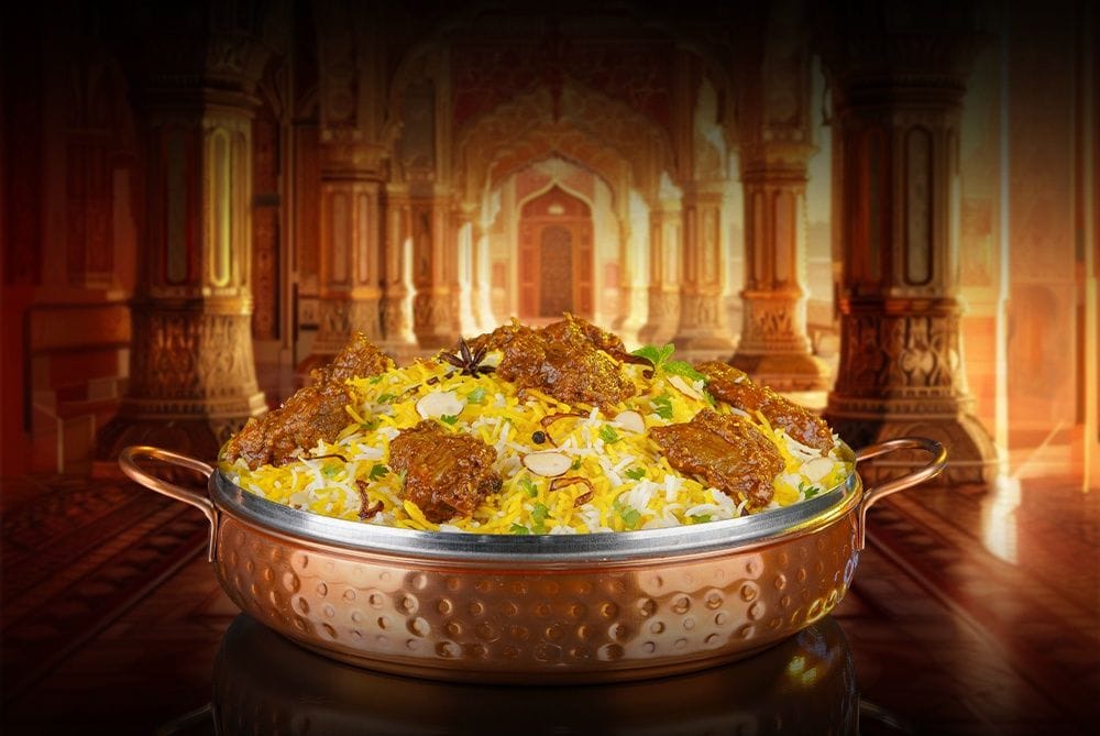 Dum Gosht Biryani (Dum Mutton Biryani, Boneless - Serves 4-5)