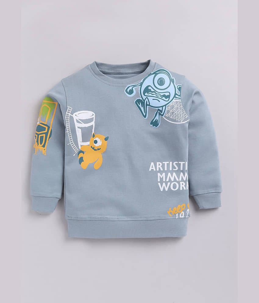 CUTOPIES Pack of 1 Boys Cotton Sweatshirt ( Blue )