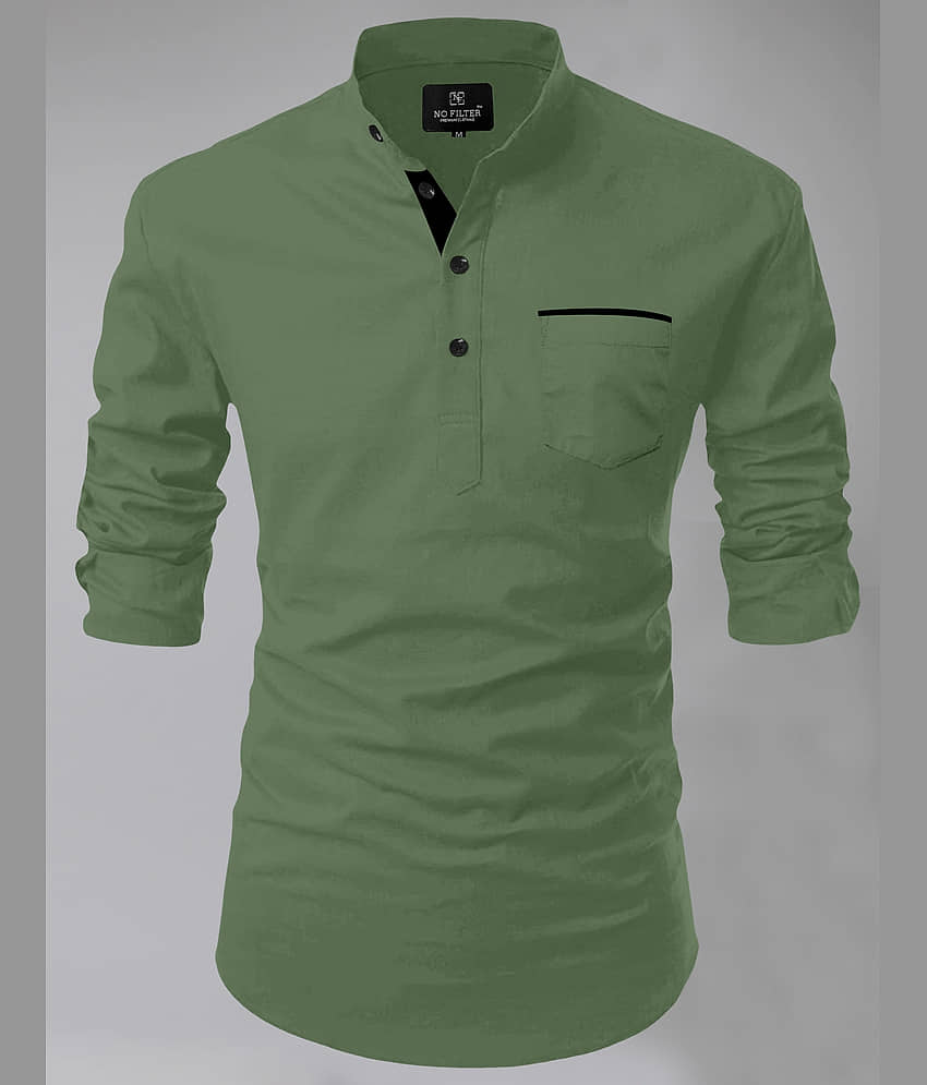 Nofilter Yellow Cotton Blend Men's Regular Kurta ( Pack of 1 )