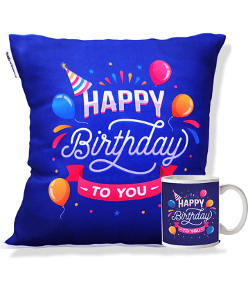 Ros - Navy Blue Gifting Printed Cushion