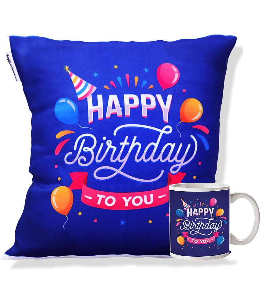 Ros - Navy Blue Gifting Printed Cushion