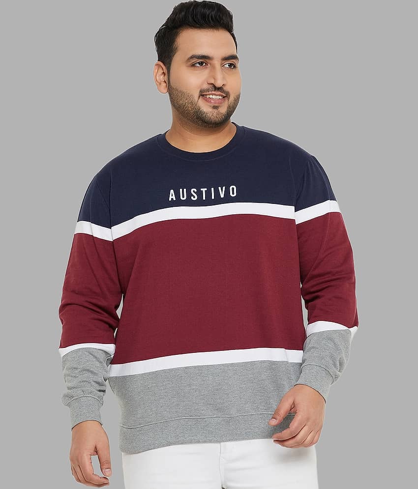 AUSTIVO Fleece Round Neck Men's Sweatshirt - Multi ( Pack of 1 )