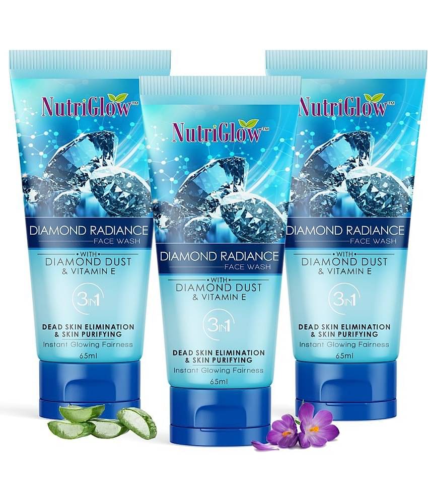 NutriGlow Diamond Radiance Face Wash Fresh Feel With Vitamin E For Skin Brightening & Anti-Ageing, For All Skin Types, 65ml (Pack of 3)