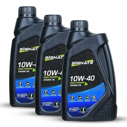 Signate 10W40 Fully Synthetic API SN+ BS6 Ready Motorcycle Engine Oil for Ultra Smooth Drive (3L)
