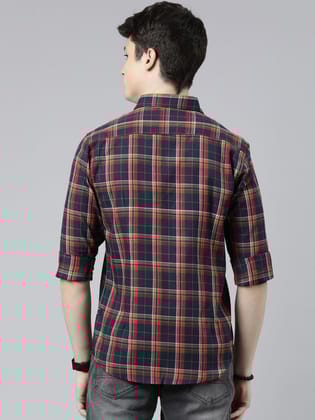 Navy Blue Checks Full Sleeves Shirt-40