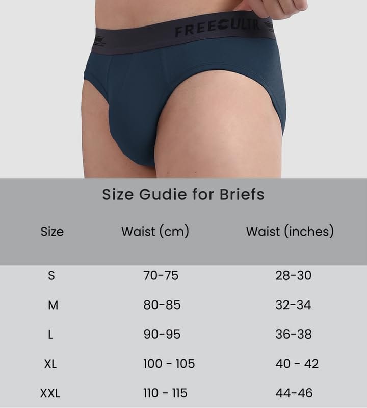 FREECULTR Men's Underwear Anti Bacterial Micromodal Airsoft Brief - Non Itch No Chaffing Sweat Proof Pack of 1-Prussian Blue