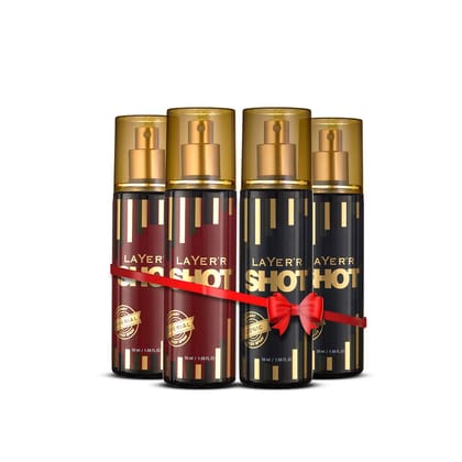 Layer’r Shot Gold Imperial & Gold Iconic Body Spray Combo for Men, Pack of 4 (4×50ml) | Long-Lasting Fresh Ozonic Citrus & Spicy Woody Fragrance | Travel Size Deodorant | IFRA Certified Layer’r Shot Gold Imperial & Gold Iconic Body Spray Combo for Men, P