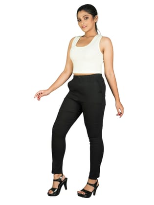 161RVT 4Cats Plus Size Trendy Straight Pants - Black
