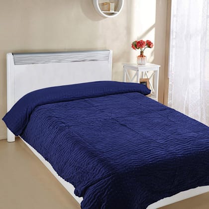 Solid Velvet Kantha Quilted - Royal Blue-Double 90 x 100 inches