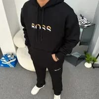 Hoodie With Kangaroo pocket - Lower With Both Side Zip Pocket Real picture ( Black)