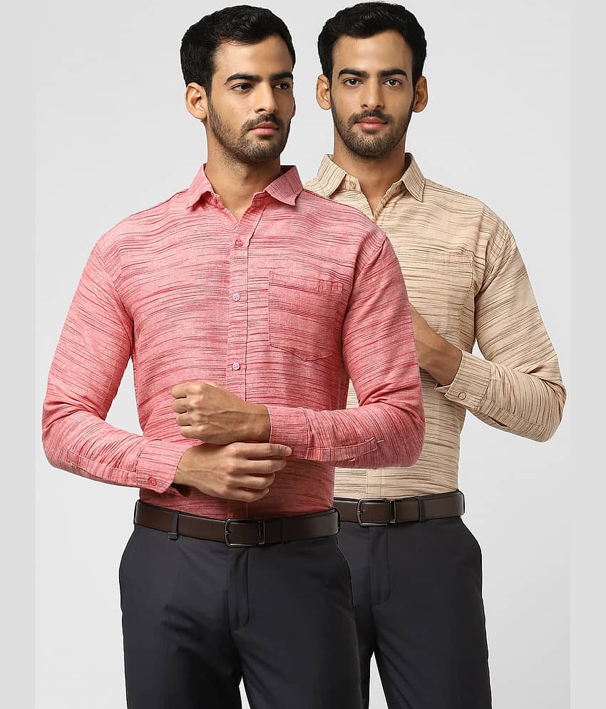 DESHBANDHU DBK - Multi Cotton Regular Fit Men's Formal Shirt ( Pack of 2 )