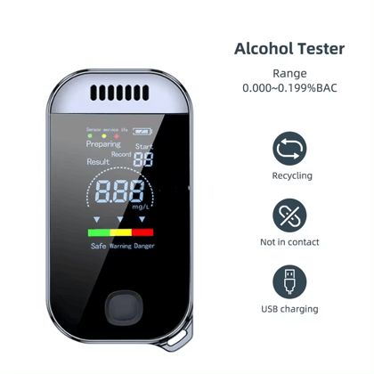 Digital Alcohol Detector USB Rechargeable LED Display