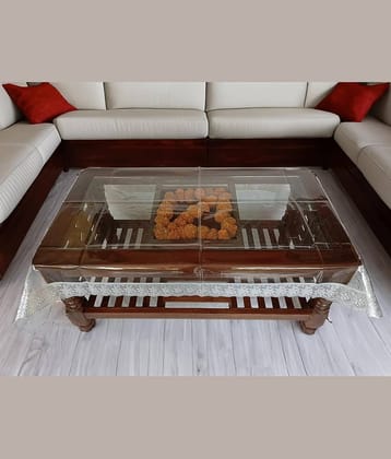 CreadCraft Printed PVC 4 Seater Rectangle Table Cover ( 150 x 105 ) cm Pack of 1 Multi