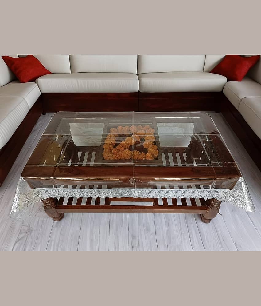 CreadCraft Printed PVC 4 Seater Rectangle Table Cover ( 150 x 105 ) cm Pack of 1 Multi