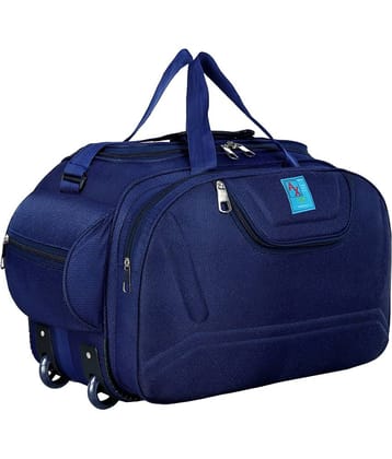 AXEN BAGS 55 Ltrs NAVY Polyester Duffle Trolley