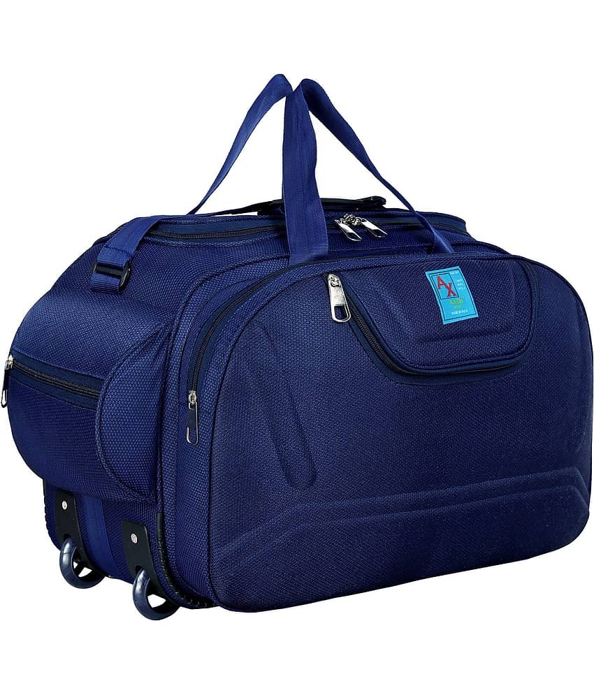 AXEN BAGS 55 Ltrs NAVY Polyester Duffle Trolley