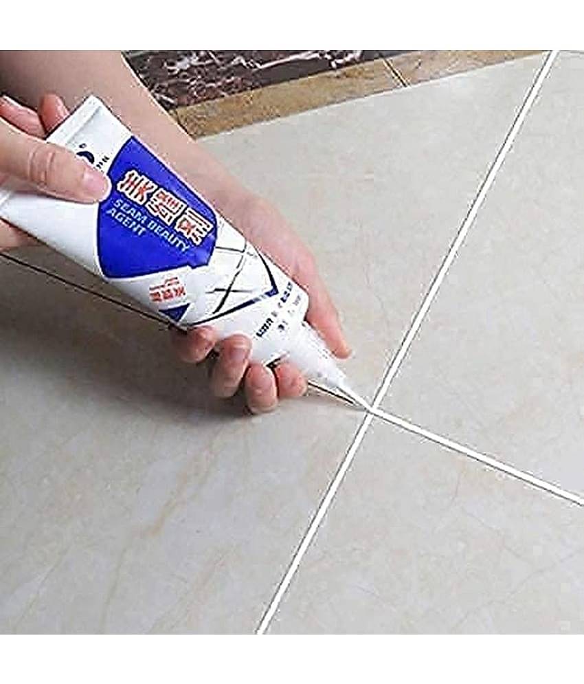 Waterproof Tile Gap/Crack/Grout Filler Water Resistant Silicone Sealant for DIY Home Sink Gaps/Tiles Gaps/Grouts Repair Filler Tube (180 Ml White)