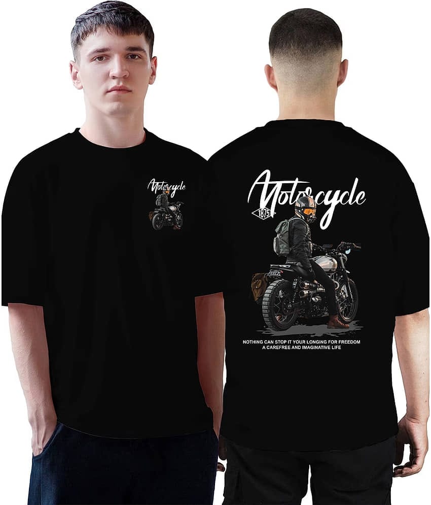 VEE SAA Cotton Regular Fit Printed Half Sleeves Men's Round T-Shirt - Black ( Pack of 1 )