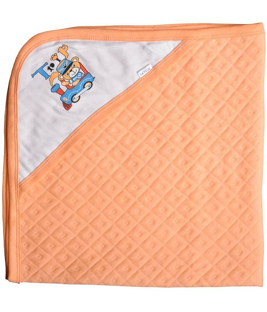 CATCUB Orange Polyester Towel cum blanket ( 72 cm × 72 cm 1 pcs )