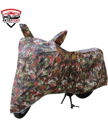 AutoRetail - Jungle Dust Proof Two Wheeler Polyster Cover With (Mirror Pocket) for CD 100 SS ( Pack of 1 )