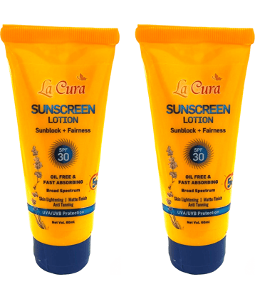 La Cura SPF 30 Sunscreen Lotion For All Skin Type ( Pack of 2 )