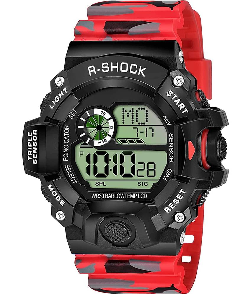 Redux - Red Resin Digital Men's Watch