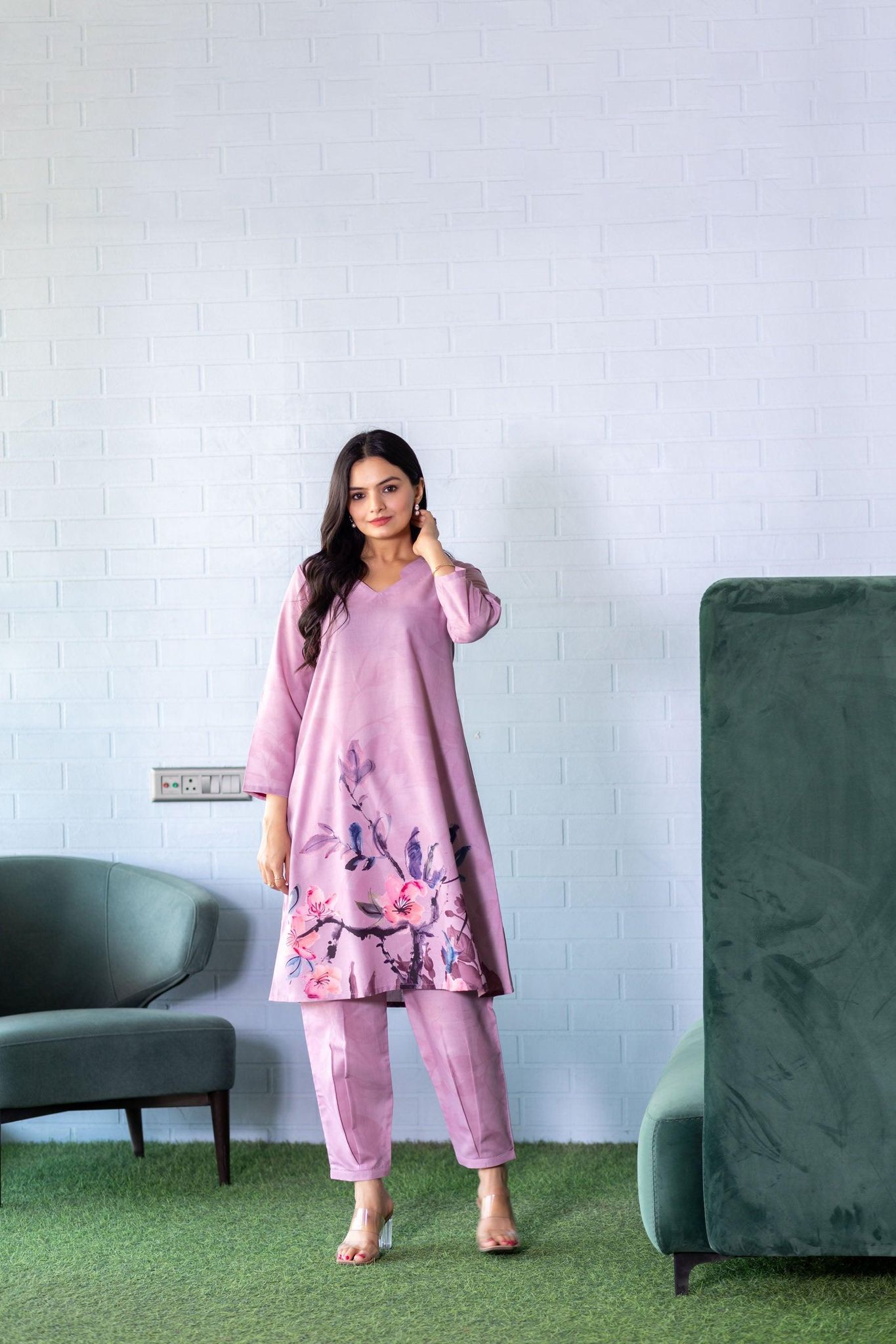 Rosewater Floral Cotton Co-Ord Set-XS