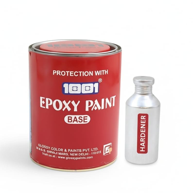 1001 Epoxy HB Finish Paint I Applications: Metal, Mild Steel Surfaces; Ratio 3:1; Superior Gloss White I Protective Coating Floor Coating Paint- 1 Ltr