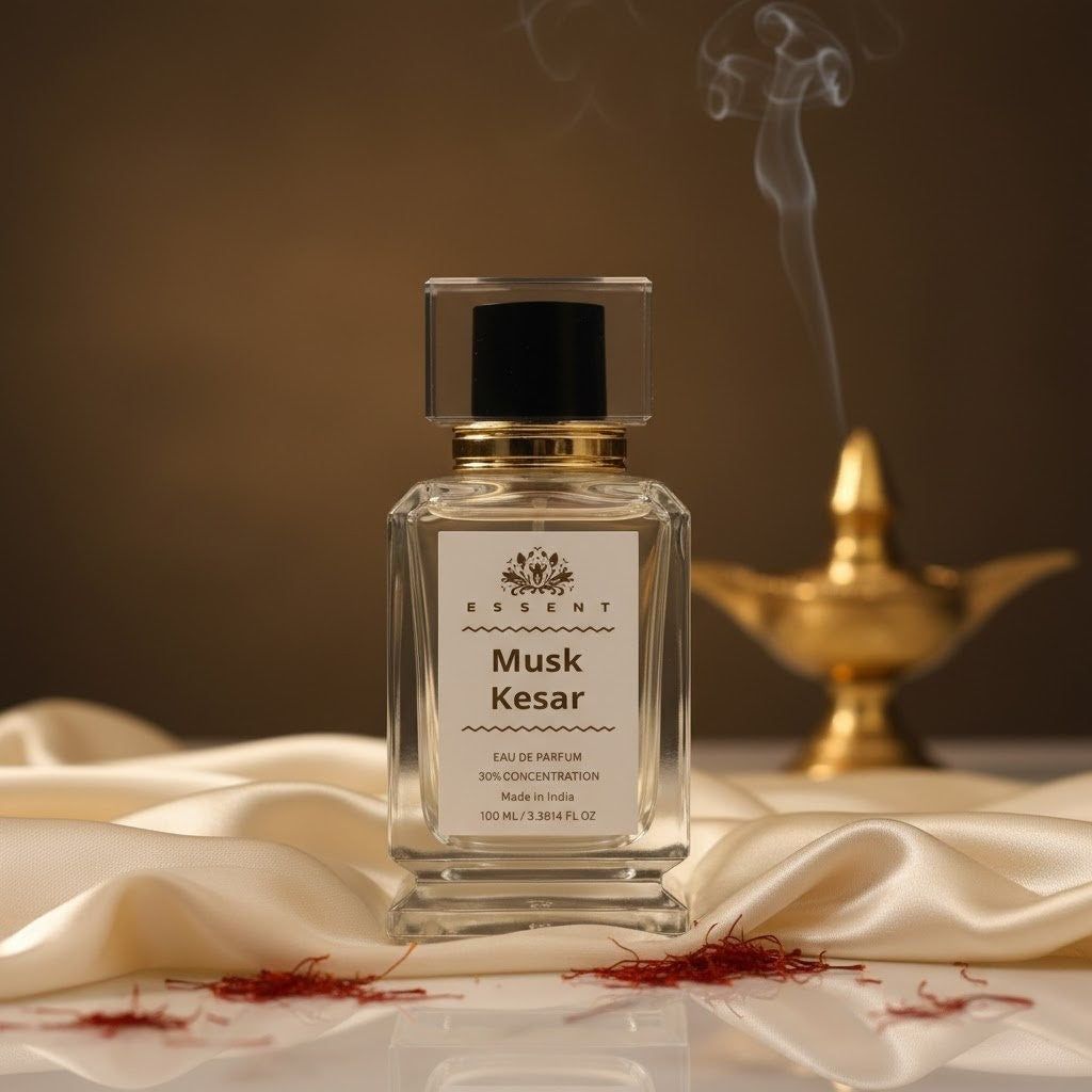 Essent Perfumes Musk Kesar Eau de Parfum (EDP) – Musk Saffron Warm Spicy Long Lasting Perfume – Unisex Fragrance