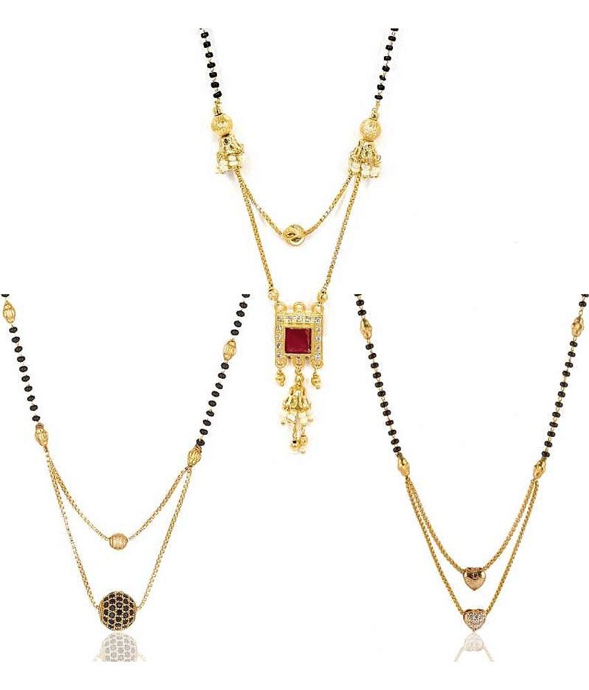 MGSV - Golden Mangalsutra Set ( Pack of 3 )