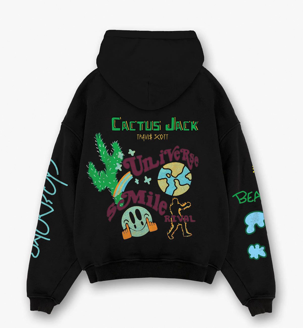 Cactus Jack Designed Oversized Hoodie-S / Black