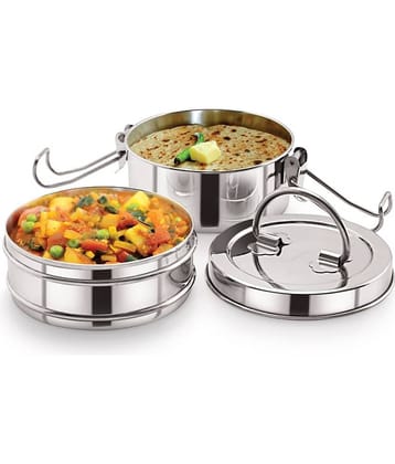 Neelam Stainless Steel Lunch Box 2 Container (Pack of 1)