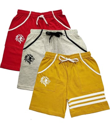 atlans Pack of 3 Cotton Blend Shorts For Boys ( Multi Color )