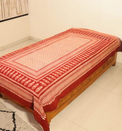 Hand Block Printed Bagh Cotton Single Bed Sheet Hand Block Printed Bagh Cotton Single Bed Sheet