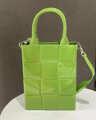 Premium Quality Big Blocks Design Hand Bag for girls-Green
