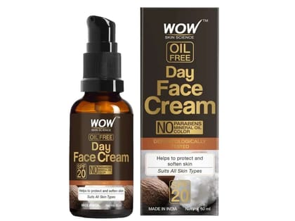 WOW Day Face Cream - SPF 20 - With Rosehip Oil & Shea Butter - OIL FREE - Quick Absorbing - Protect & Soften Skin - 50ml