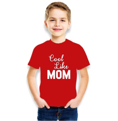 Cool Like Mom - Cotton T-Shirts For Boys-0 - 2 Years / Red