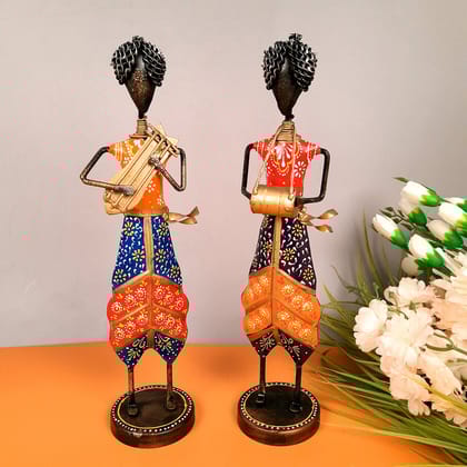 Decorative Showpiece Musician Set  | Figurines for Home, Living Room, TV unit & Bedroom | Showpieces For Office Desk & Gifts - 14 Inch (Set of 2)