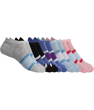 Texlon - Multicolor Cotton Women's No Show Socks ( Pack of 5 )