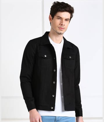 Montrez Cotton Blend Men's Casual Jacket - Black ( Pack of 1 )