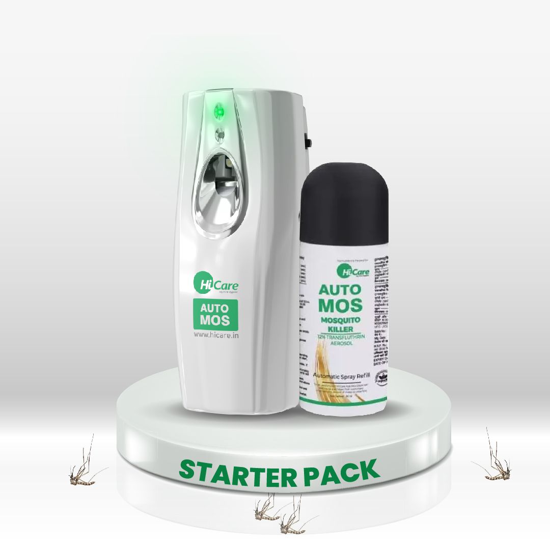 AutoMos Machine + 1 Refill Starter Pack - 90 Days - Indias 1st & Only, Stress-Free Mosquito Protection for Home & Office