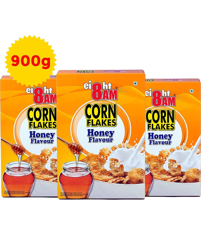 8 AM Honey Corn Flakes 300 gm Pack of 3