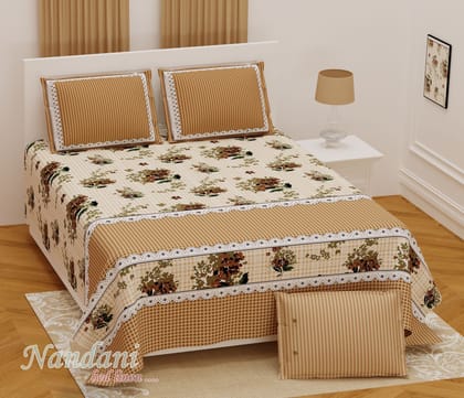 Bedsheet Adda 100% Pure Cotton Jaipuri sanganeri Printed Double Bedsheet With 2 Pillow Covers