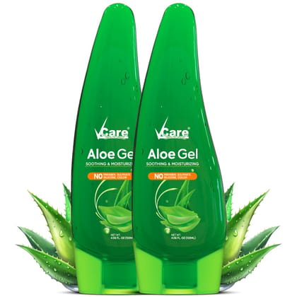 VCare Aloe Vera Gel | Aloe vera Gel for Face | Skin, Acne Scars, Wrinkles, Hair Care, Moisturizer & Dark Circles for Smooth Skin, 120 ml