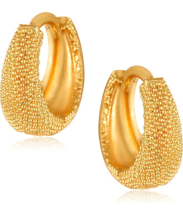 Vighnaharta Golden Hoops Earrings ( Pack of 1 )