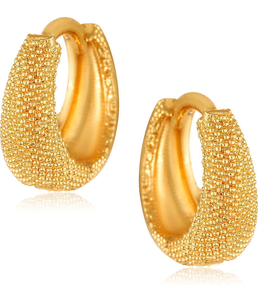 Vighnaharta Golden Hoops Earrings ( Pack of 1 )