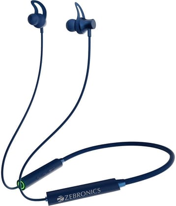 Zebronics In-the-ear Bluetooth Headset with Upto 25h Talktime Deep Bass - Blue