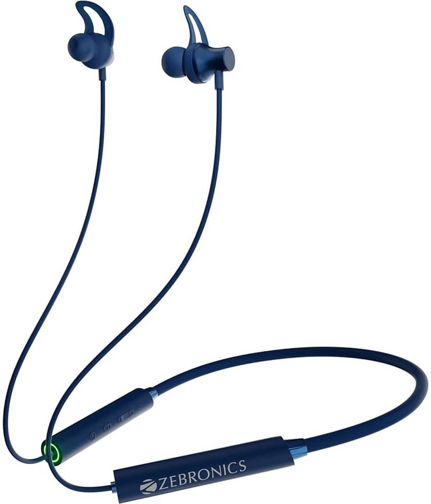 Zebronics In-the-ear Bluetooth Headset with Upto 25h Talktime Deep Bass - Blue