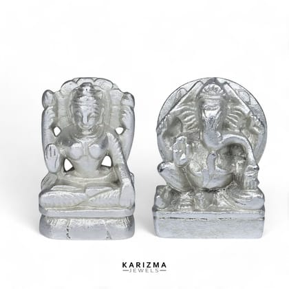 Pure Parad Lakshmi Ganesh Idol for Home Puja Pooja Real (Mercury) Idol-Lakshmi Ganesh