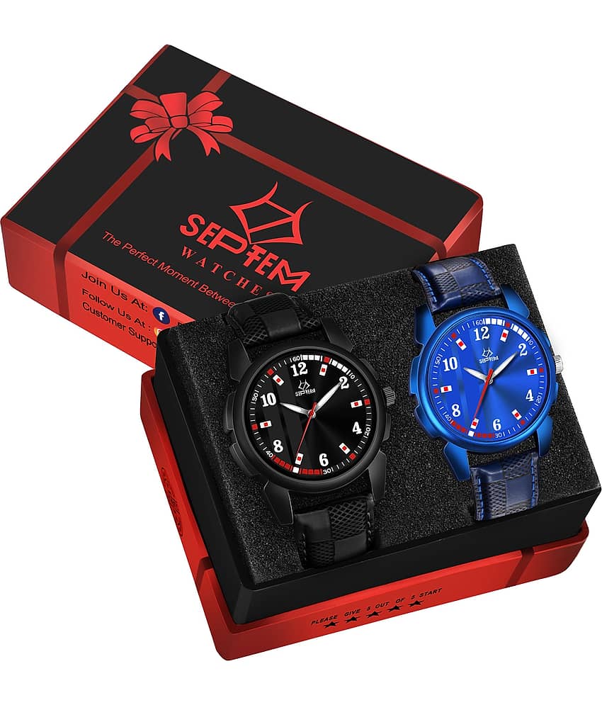 Septem Multicolor Leather Analog Men's Watch